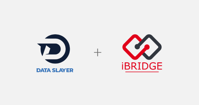 Co-branded graphic showing the Data Slayer and iBridge logos
