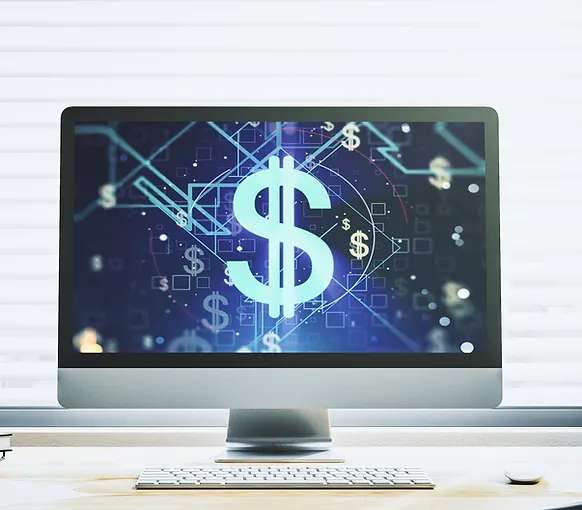 A green dollar sign on a computer monitor, representing recovered IT asset value